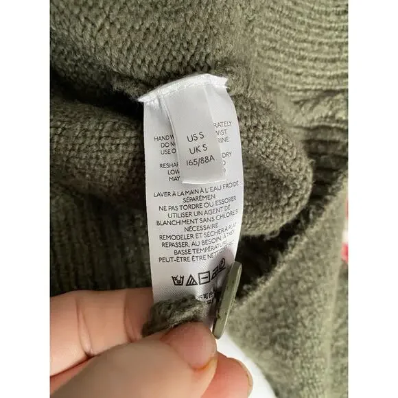 Anthropologie Pilcro cable knit shawl collar cardigan sweater olive Women S Knit - Picture 14 of 16